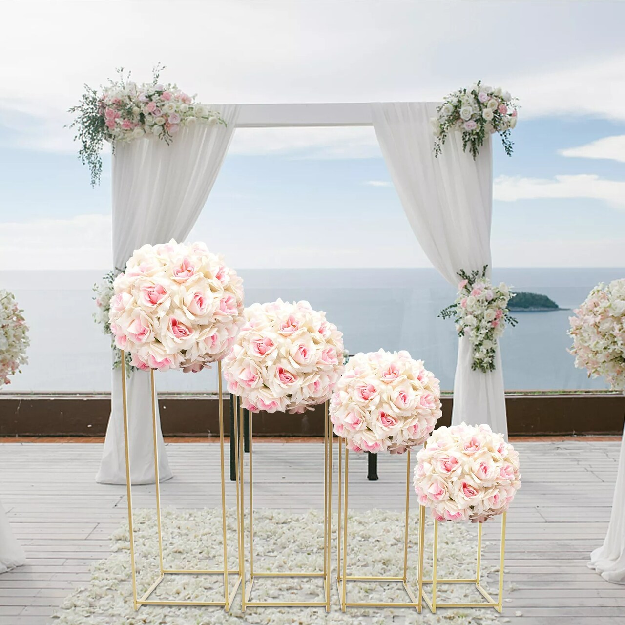 4PCS Wedding Metal Flower Stand Metal Column Flower Stand For Wedding Party